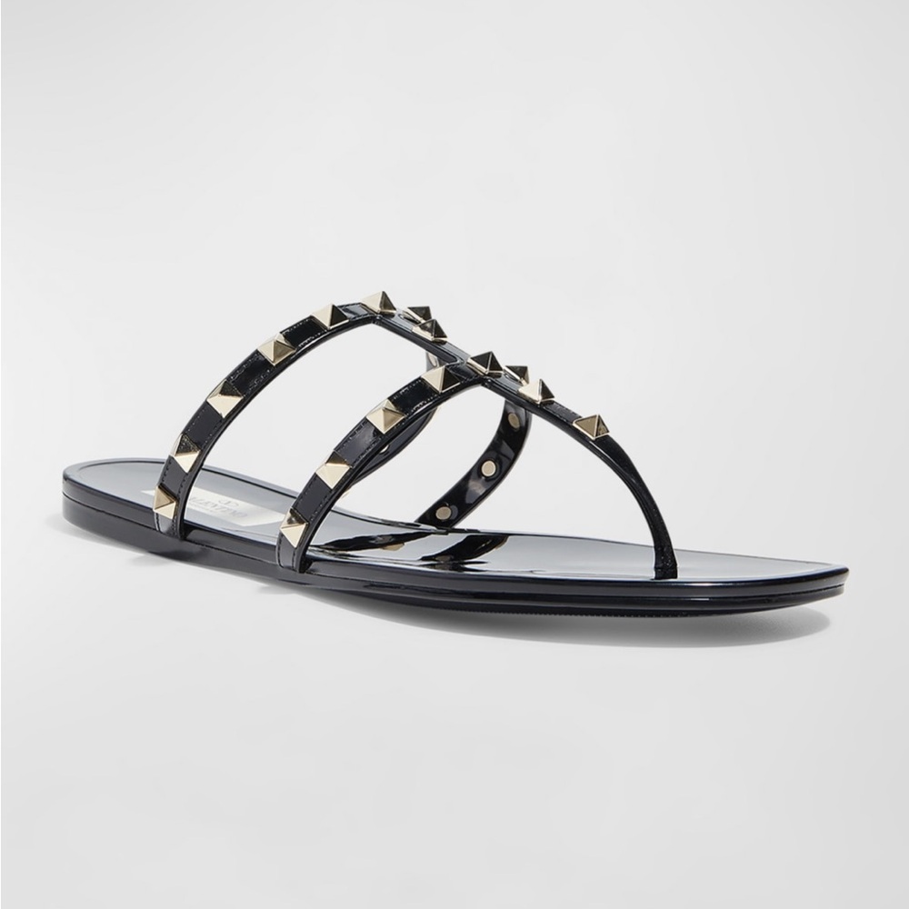 Valentino Garavani - Rockstud T-Strap Flat Side Sandal